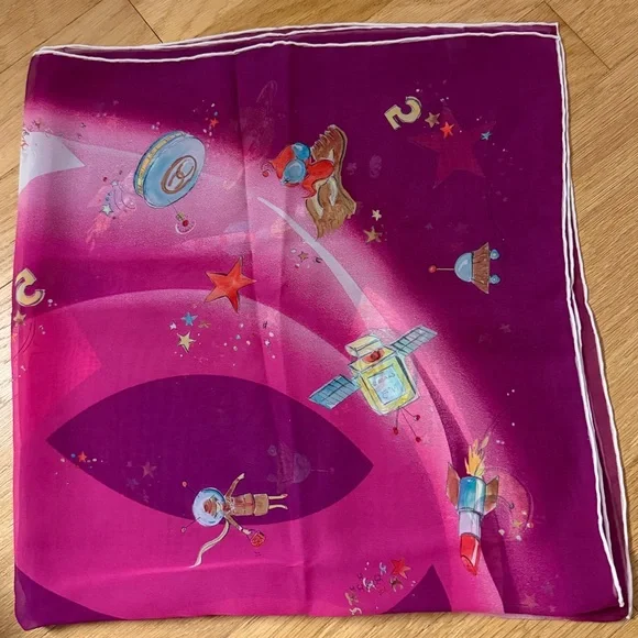Chanel Purple Silk Scarf - Picture 3 of 4
